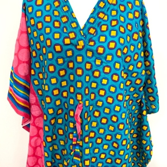 Abstract snap multi color kimono kaftan - Picture 4 of 8
